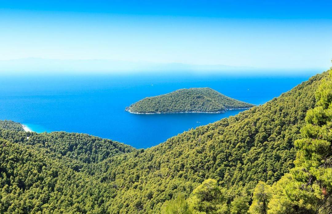 Vainas Belvedere Villa Skopelos Town Bagian luar foto